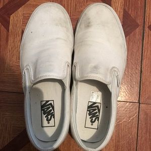 White slip on vans
